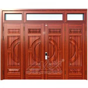 Cửa Thép Vân Gá»— 4 Cánh Cân A44.A2-A2.K