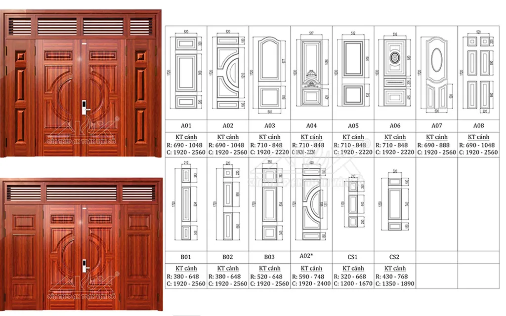 Kích Thước Cửa Chính 4 Cánh Theo Phong Thủy