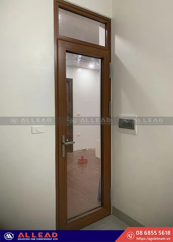 Cửa thông phòng nhôm kính có ô fix