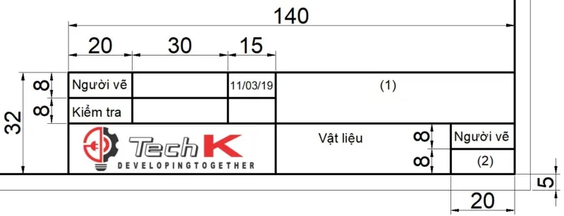 Tiêu chuẩn bản vẽ kỹ thuật - Khung tên bản vẽ dùng trong học tập