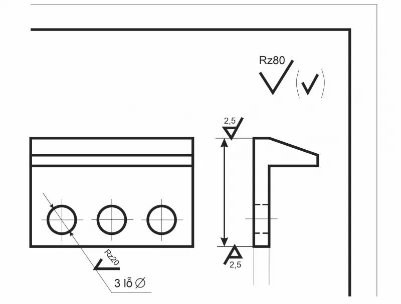 Tiêu chuẩn bản vẽ kỹ thuật - Ký hiệu nhám bề mặt khi phần lớn bề mặt có cùng độ nhám