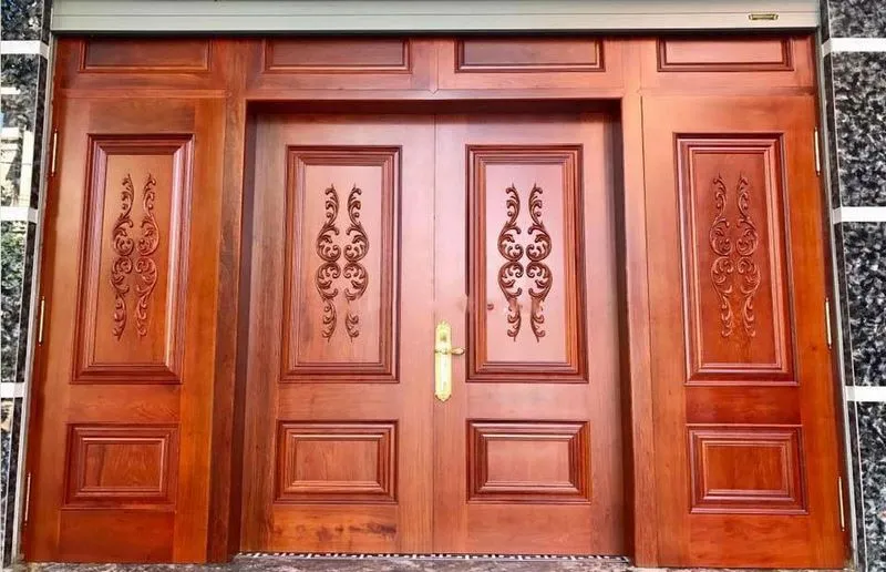 Mẫu cửa gỗ 4 cánh đơn giản nhưng vẫn toát lên vẻ đẹp thanh lịch