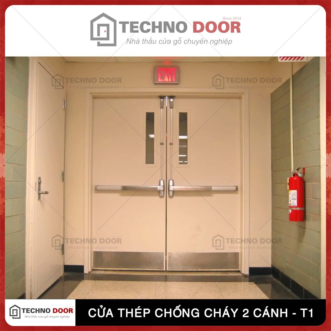 Cửa gỗ chống cháy trong một công trình hiện đại đảm bảo an toàn và thẩm mỹ