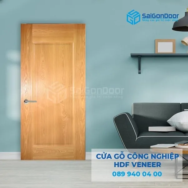 Cửa gỗ công nghiệp HDF Veneer cho phòng ngủ hiện đại